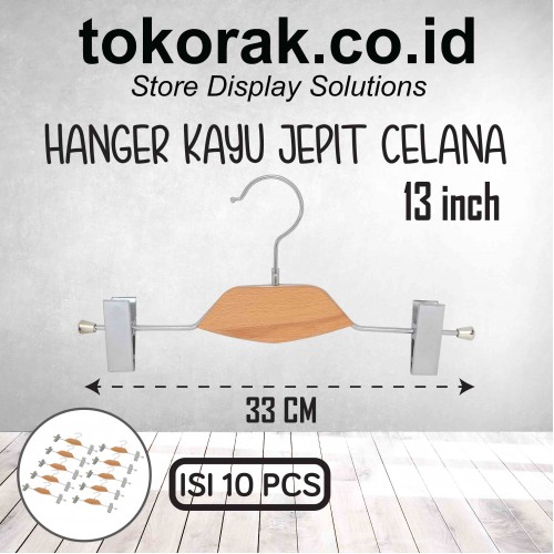 HANGER KAYU JEPIT CELANA